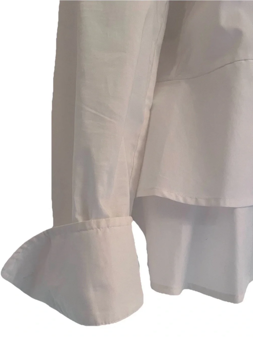 Kate Spade Broome Street Long Sleeve White Ruffled Peplum Blouse Size M